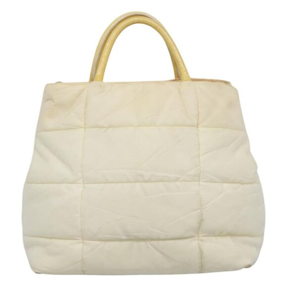 PRADA Hand Bag Nylon 2way Ivory Gold Auth 115040 - Picture 3 of 16